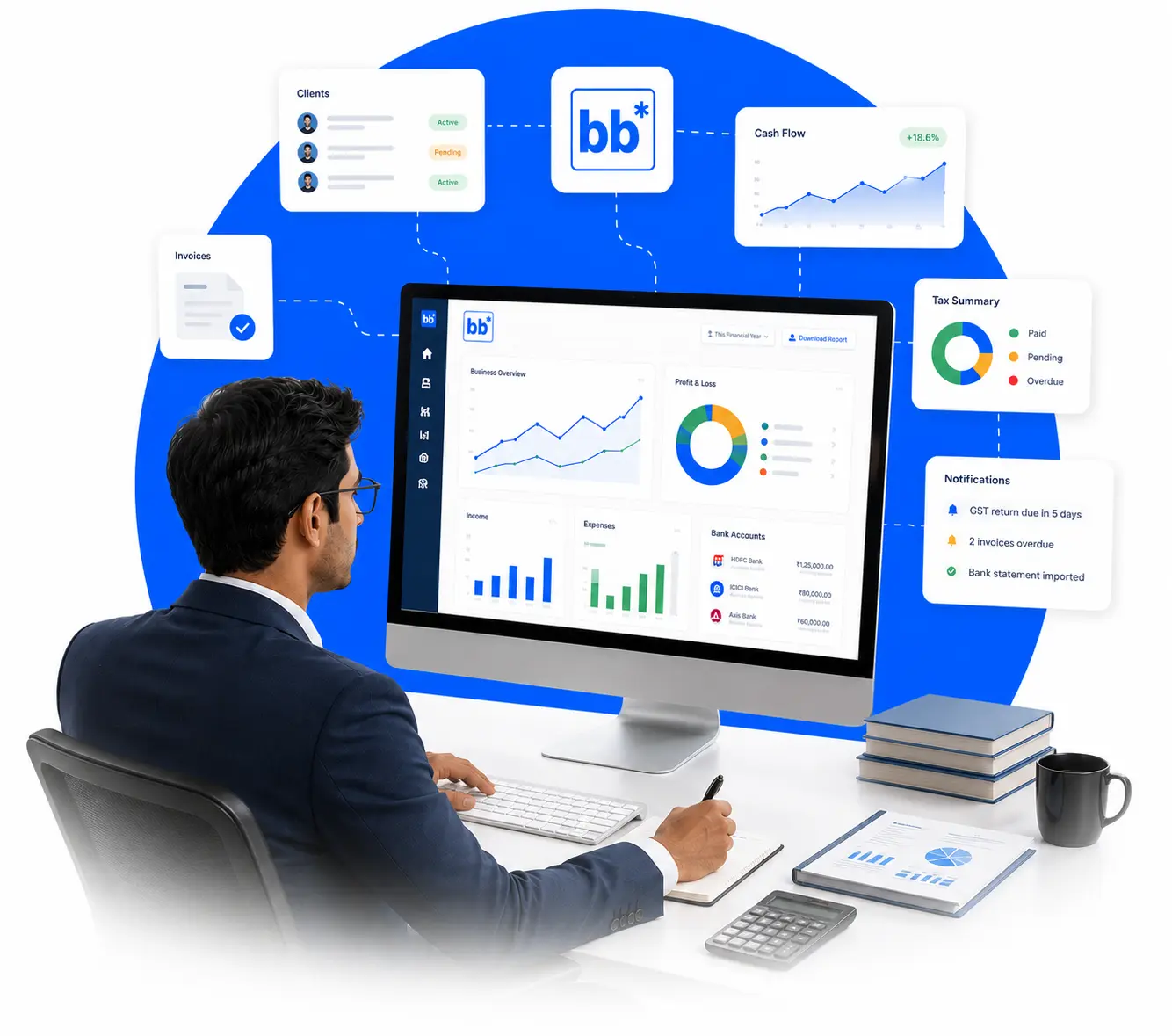Accounting software for Chartered Accountants with GST billing and financial reports