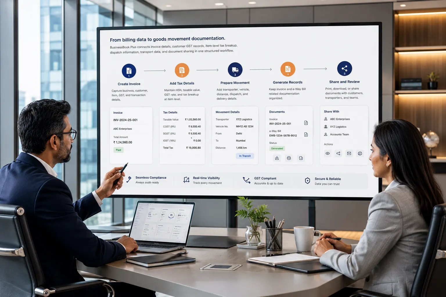BusinessBook Plus e-invoicing compliance dashboard